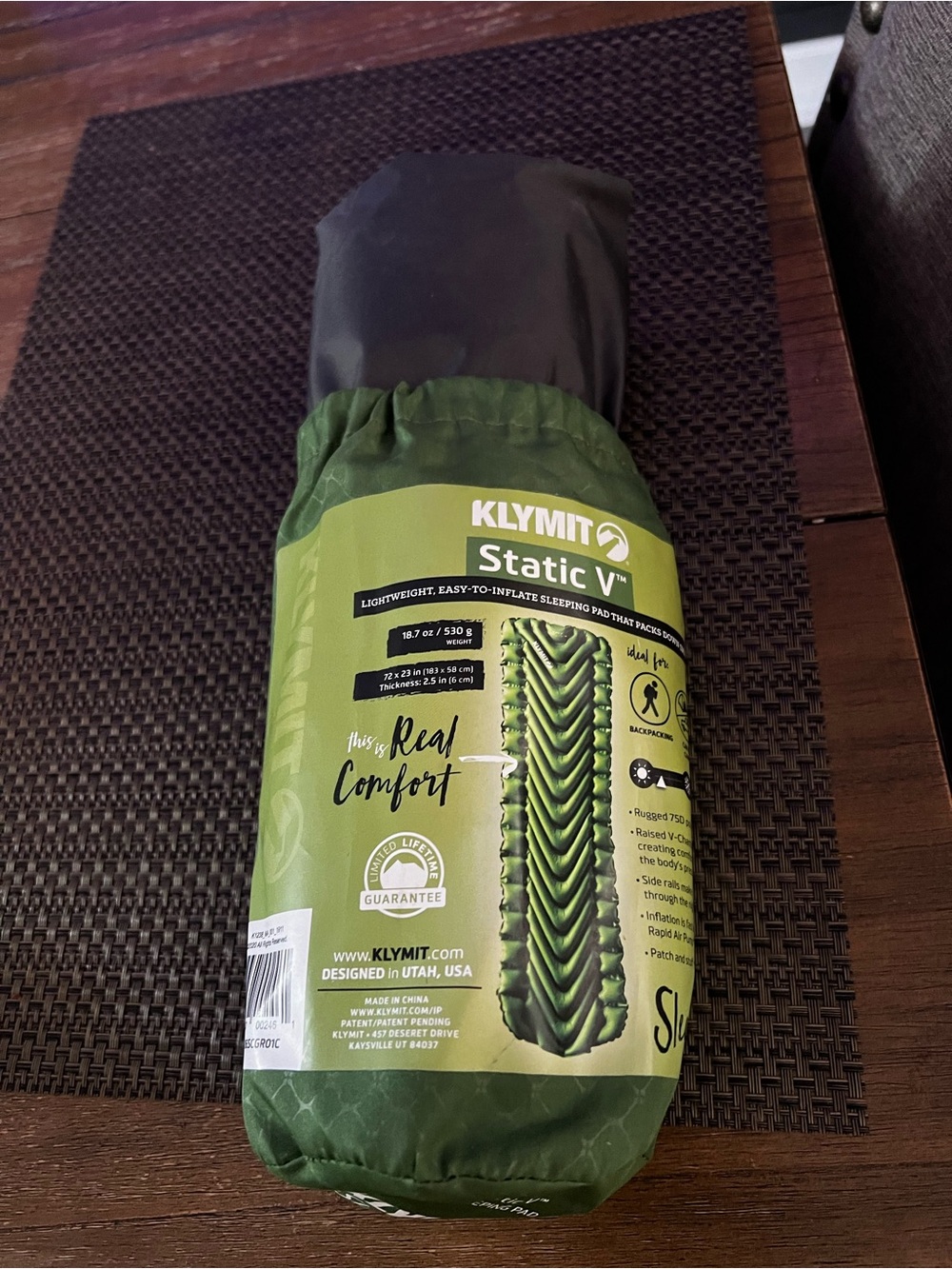 Klymit Static V Inflatable Sleeping Pad - Green